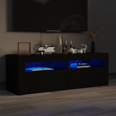 vidaXL TV galdiņš ar LED lampiņām, 120x35x40 cm, melns