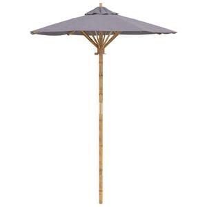 vidaXL Dārza parasols Tum&scaron;i pelēks &Oslash; 270 x 260 cm Bambuss