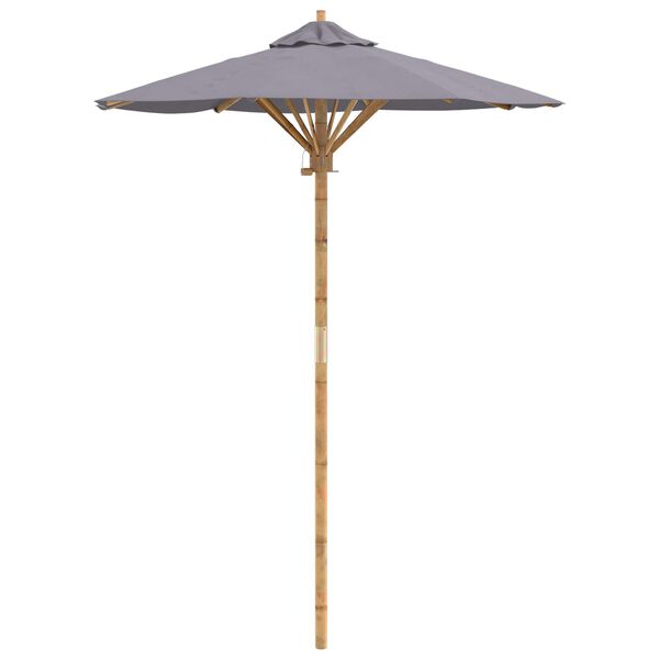 vidaXL Dārza parasols Tum&scaron;i pelēks &Oslash; 270 x 260 cm Bambuss