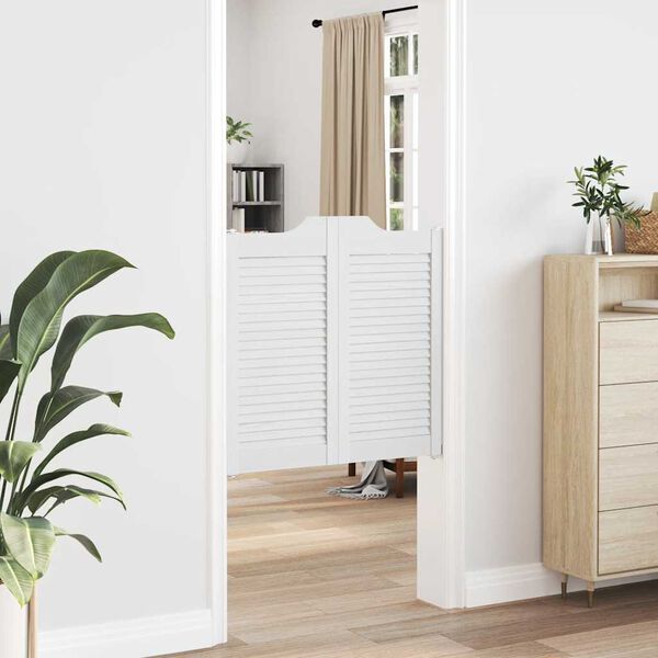 vidaXL veramas durvis, žalūziju dizains, 1 gab., balts, 80x80 cm