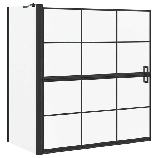 vidaXL Vannas du&scaron;as ekrāns Melna un caurredzama 116 x 68 x 128 cm