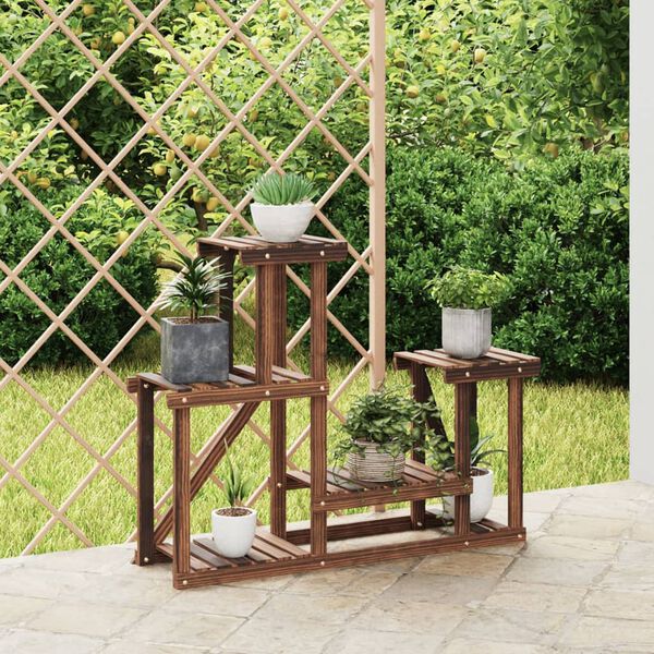 vidaXL puķu statīvs, 90x25x73,5 cm, egles masīvkoks