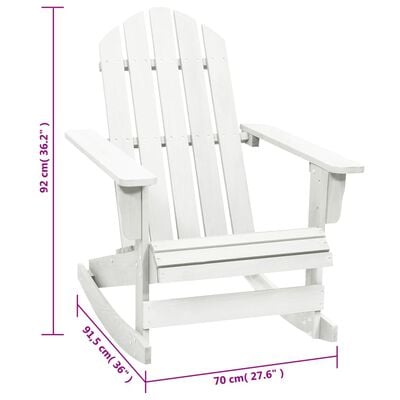 vidaXL dārza šūpuļkrēsls, balts koks