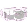 vidaXL 7-daļīgs dārza dīvāna komplekts, matrači, pelēka PE rotangpalma