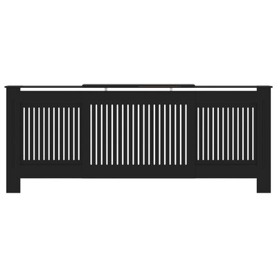 vidaXL radiatora pārsegs, melns MDF, 205 cm