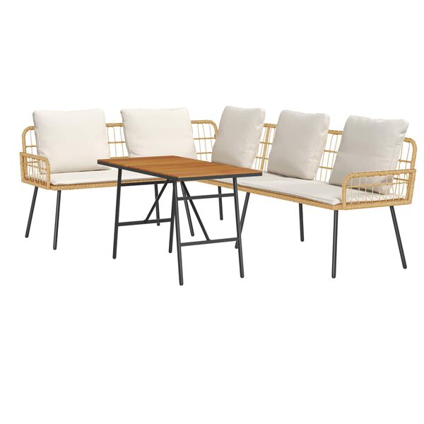 vidaXL Dārza dīvānu komplekts 2 pcs Dabiska poliratāns