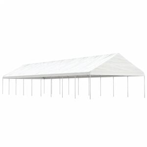 vidaXL nojume ar jumtu, balta, 20,07x5,88x3,75 m, polietilēns