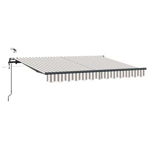 vidaXL Nolokāms markīze Gai&scaron;i pelēks un balts 500 &times; 350 cm Poliesters