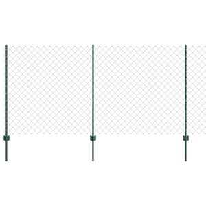 vidaXL Iek&scaron;ējais žogs ar stabu 25 x 1,2 m PVC pārklāts tērauds Zaļa