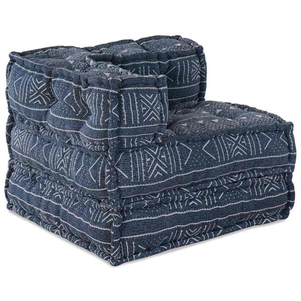 vidaXL Modulārais stūra dīvāns Indigo druka 70 x 70 x 56 cm audums