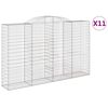 vidaXL arkveida gabiona grozi, 11gb., 300x50x180/200cm, cinkota dzelzs