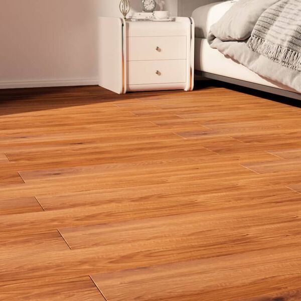 vidaXL grīdas dēļi, pa&scaron;līmējo&scaron;i, 5,02 m&sup2;, 2 mm, brūna koka krāsa, PVC