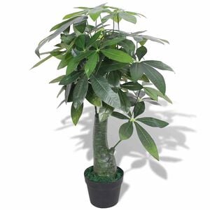 vidaXL mākslīgais augs, naudas koks ar podu, 85 cm, zaļ&scaron;