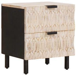 vidaXL Nakts skapītis Balts 40 x 33 x 46 cm Cieta mango koksne