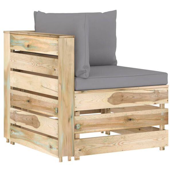 vidaXL 10-daļīgs dārza atpūtas mēbeļu komplekts ar matračiem, priede