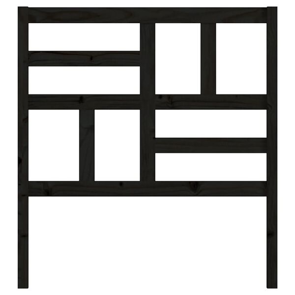 vidaXL gultas galvgalis, melns, 81x4x104 cm, priedes masīvkoks