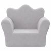 vidaXL bērnu dīvāns, gai&scaron;i pelēks, mīksts plī&scaron;s