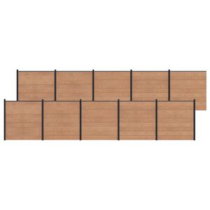 vidaXL Žoga panelis 10 pcs WPC un alumīnijs Brūna