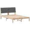 vidaXL Gultas rāmis ar polsterētu galvas balstu Brūna 135 x 190 cm