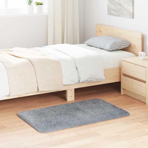 vidaXL paklājs, 60x100 cm, Shaggy, NAVARRA, gai&scaron;i pelēka, poliesters