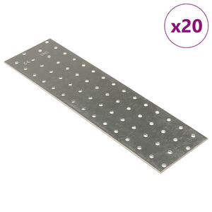 vidaXL perforētas plāksnes, 20 gab., 2 mm, 300x80 mm, cinkots tērauds