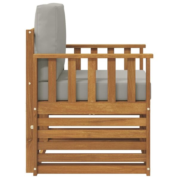 vidaXL Āra dīvānu komplekts ar spilvenu Dabiska 71 x 63 x 73 cm