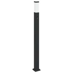 vidaXL stabveida gaismeklis ar sensoru, 110 cm, melns, IP44