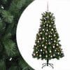 vidaXL Mākslīgā Ziemassvētku eglīte ar eglī&scaron;u bumbām 150 cm 150 LED