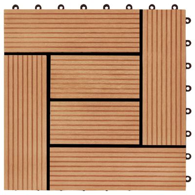 vidaXL terases flīzes, 22 gab., WPC, 30x30 cm, 2 m2, tīkkoka krāsā