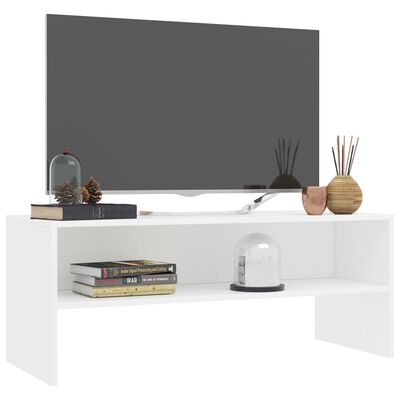 vidaXL TV skapītis, 100x40x40 cm, balts, skaidu plāksne