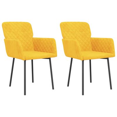 vidaXL virtuves krēsli, 2 gab., dzeltens samts