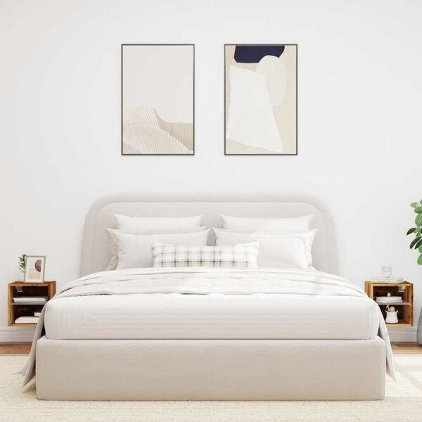 vidaXL TV Sienas skapji ar LED gaismām 2 gab vecs koks 30x28,5x30 cm