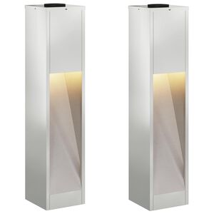 vidaXL Saules LED Ceļa Gaisma 2 gab. Silti balts 18 x 18 x 80 cm
