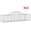 vidaXL arkveida gabiona grozi, 12 gb., 200x50x40/60 cm, cinkota dzelzs