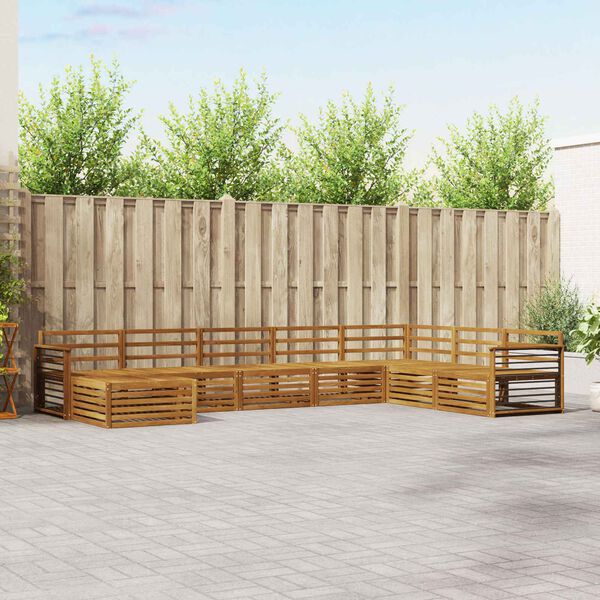 vidaXL Dīvāna komplekti 8 pcs Dabiska Cietā akācijas koks