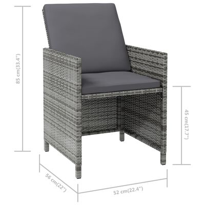 vidaXL 4-daļīgs dārza krēslu un soliņu komplekts, PE rotangpalma