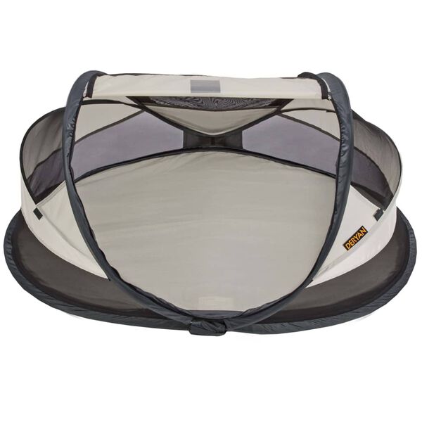 DERYAN bērnu ceļojumu gultiņa Baby Luxe, ar moskītu tīklu, krēmkrāsas