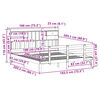 vidaXL gulta ar grāmatu plauktu, bez matrača, 180x200 cm, priedes koks