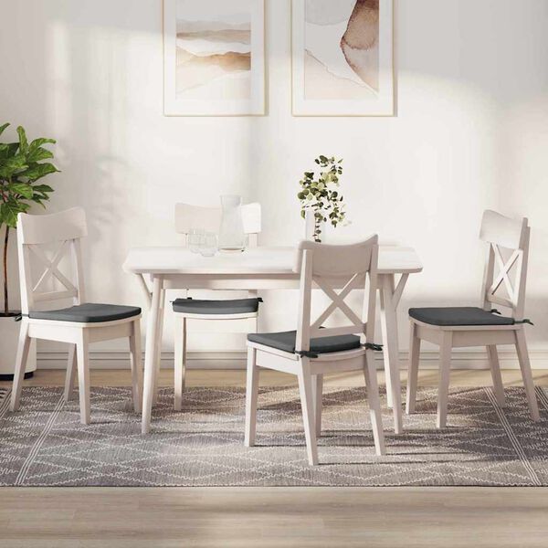 vidaXL Sēdvietas spilventiņi 4 pcs Tumši pelēks 40 x 40 x 3 cm audums