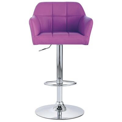 vidaXL bāra krēsls ar roku balstiem, violeta mākslīgā āda