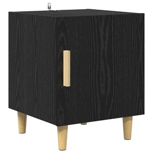 vidaXL Nakts skapītis Melns ozolkoks 40 x 40 x 50 cm Inženierijas koks