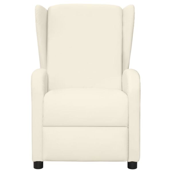 vidaXL atpūtas krēsls, paceļams, krēmkrāsas mākslīgā āda