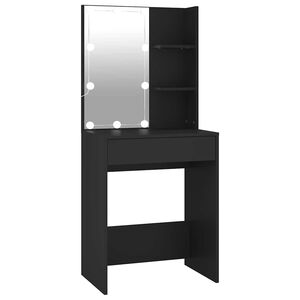 vidaXL spoguļgaldiņ&scaron; ar LED, 60x40x140 cm, melns