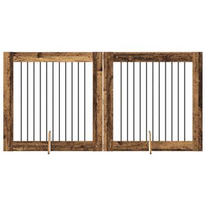 vidaXL Suņu vārti ar statīviem 2 pcs Vecs koks 100 x 100 cm