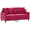 vidaXL divvietīgs dīvāns, vīnsarkans samts, 140 cm