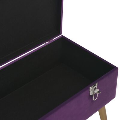 vidaXL sols ar kasti, 80 cm, violets samts