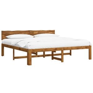 vidaXL Divguļu gultas rāmis ar galvgalvi ROSTOCK Dabiska 180 x 200 cm