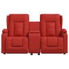 vidaXL divvietīgs masāžas krēsls, glāžu turētājs, sarkana mākslīgā āda