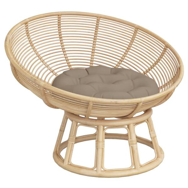 vidaXL krēslu spilvens, apaļ&scaron;, &Oslash;60 x11 cm, oksforda audums, pelēkbrūns