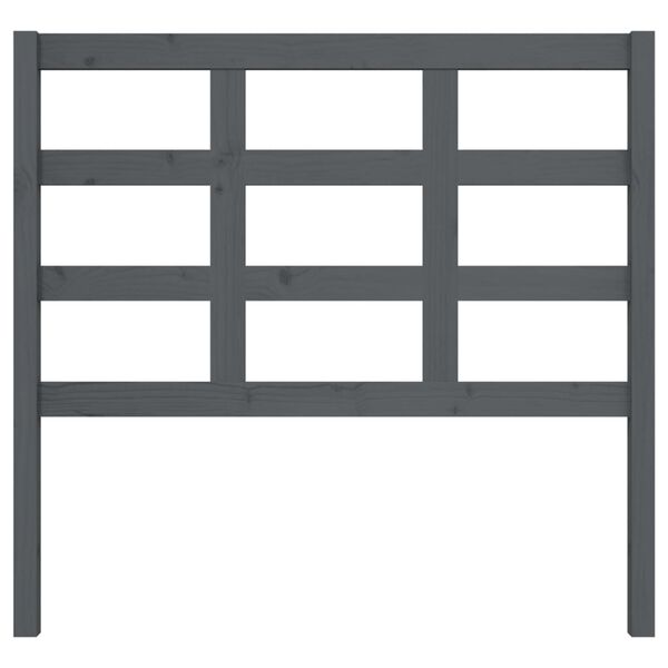 vidaXL gultas galvgalis, pelēks, 105,5x4x100 cm, priedes masīvkoks